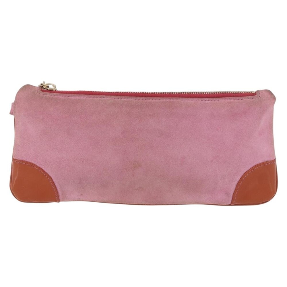 Chanel Suede Icon Series Pouch Pink